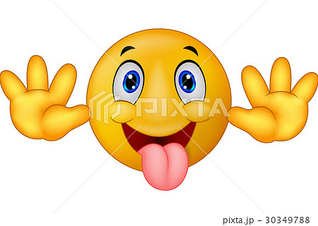 Playful emoticon smiley jokingly stuck out its ton 30349788