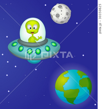 Funny cartoon alien 30350625