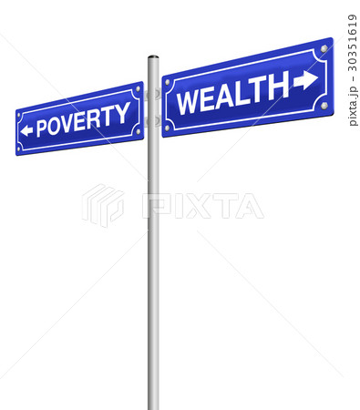 Wealth Poverty Road Sign 30351619