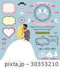 Wedding invitation decor elements set with Kissing 30353210