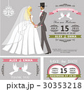 Wedding invitation set.Retro Cartoon bride and 30353218