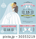 Wedding invitation set.Kissing Cartoon bride and 30353219