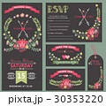 Wedding invitation template set.Floral wreath 30353220