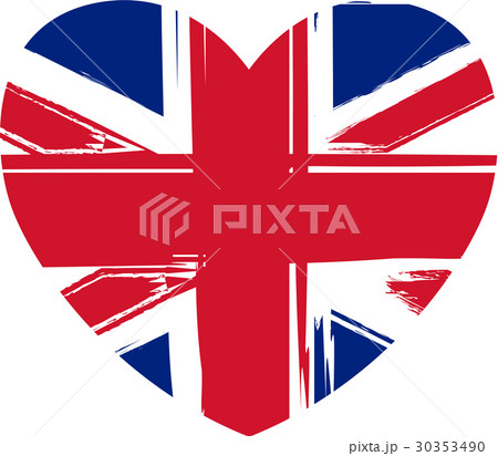 Grunge Britain flag in heart shape Grunge Britain flag in heart shape 30353490