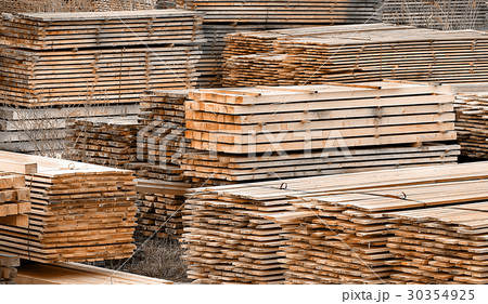 Stacked wood spruce and pine timber 30354925