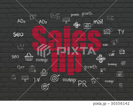 Advertising concept: Sales Up on wall background Advertising concept: Sales Up on wall background 30356142