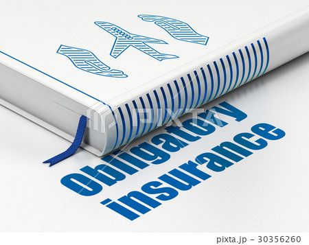 Insurance concept: book Airplane And Palm Insurance concept: book Airplane And Palm 30356260