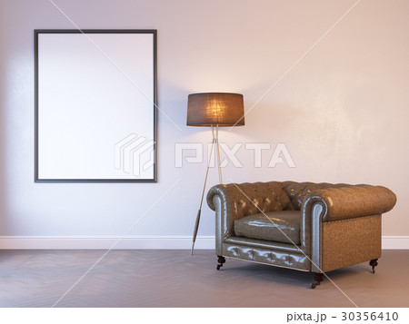 3d render of a interior mock-up with a poster 3d render of a interior mock-up with a poster 30356410