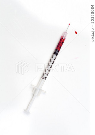 Syringe with blood 30358084