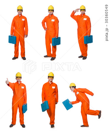 Industrial worker isolated on the white background Industrial worker isolated on the white background 30360549
