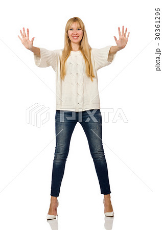 Nice woman model isolated on the white background 30361296
