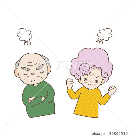 Senior Couple Fight Stock Illustration