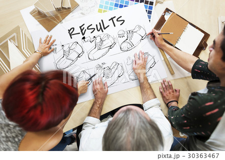 Shoe production procedure sketch drawing 30363467