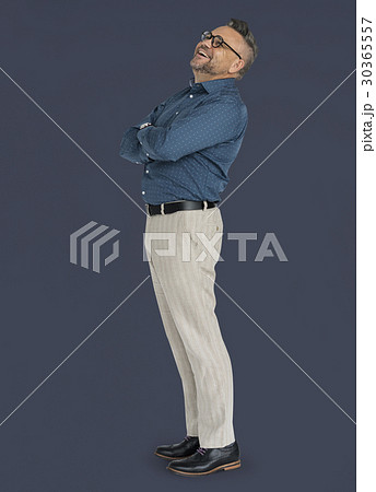 Caucasian Man Posing Cheerful Caucasian Man Posing Cheerful 30365557