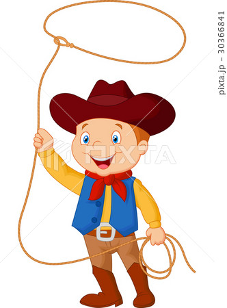 Cowboy kid twirling a lasso Cowboy kid twirling a lasso 30366841
