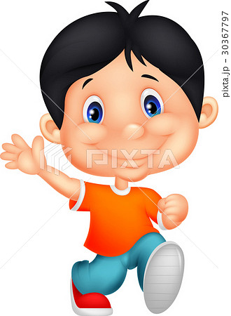 Happy little boy cartoon Happy little boy cartoon 30367797