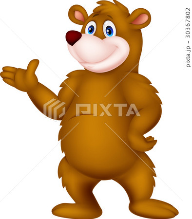 Cute brown bear presenting Cute brown bear presenting 30367802