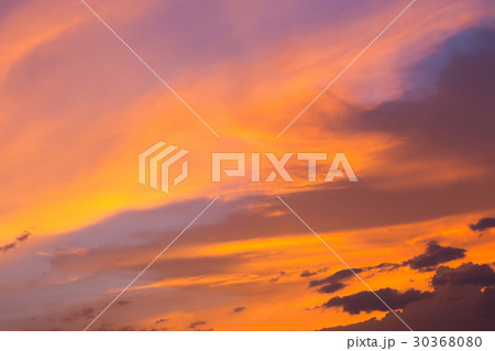 colorful dramatic sunset sky with orange cloud 30368080