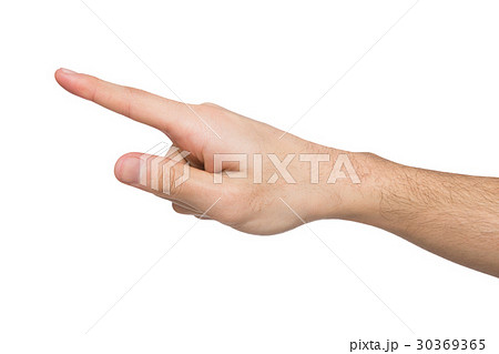 Hand gestures - man pointing away, isolated Hand gestures - man pointing away, isolated 30369365
