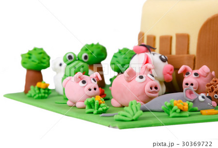 birthday cake with farm marzipan animals birthday cake with farm marzipan animals 30369722