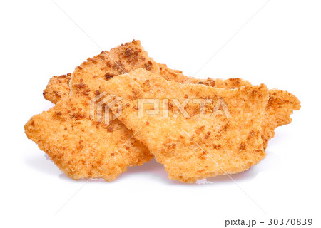 rice cracker with pork floss isolated on white rice cracker with pork floss isolated on white 30370839