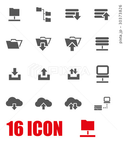 Vector grey ftp icon set Vector grey ftp icon set 30373826