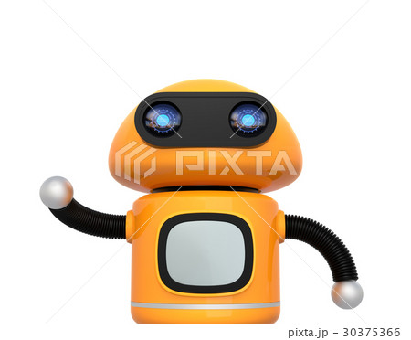 手を振っているオレンジ色のロボット。上半身のイメージ 30375366
