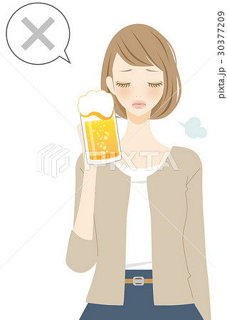 禁酒　人物　女性　イラスト 30377209
