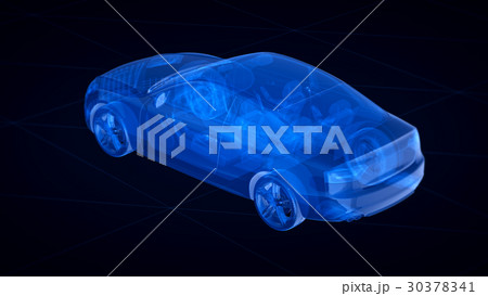 Car xray blue transparent with line in and dark ba 30378341