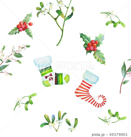 Seamless Pattern with Christmas  Sock 30379001