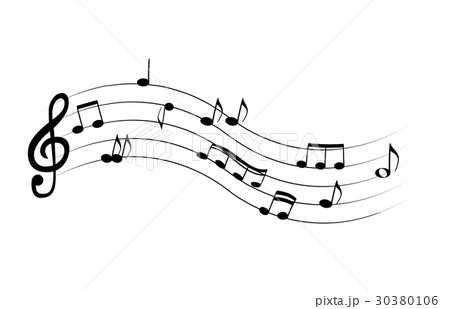 Set of musical notes on five-line clock notation Set of musical notes on five-line clock notation 30380106