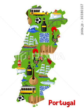 Portugal map. Portuguese national traditional 30380107