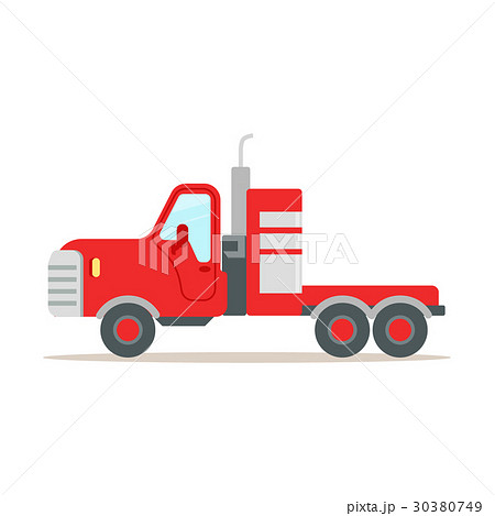 Red cargo truck colorful cartoon vector 30380749
