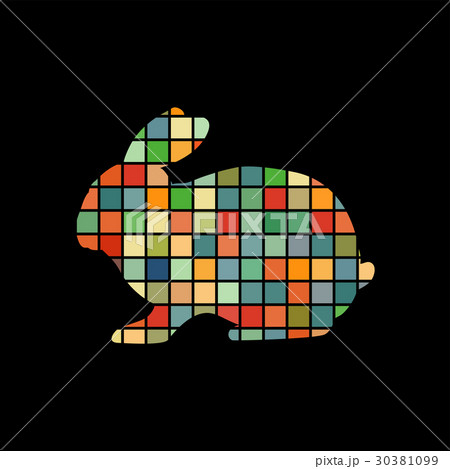 Bunny rodent color silhouette animal Bunny rodent color silhouette animal 30381099