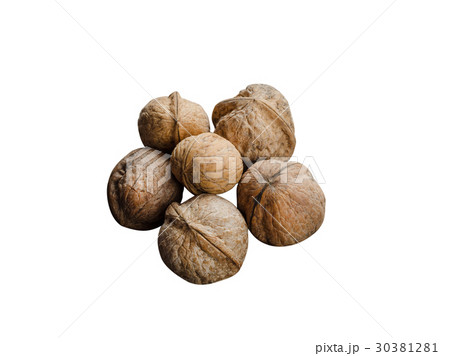 Walnuts closeup isolated on white background Walnuts closeup isolated on white background 30381281