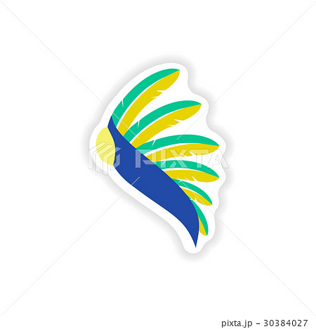 stylish paper sticker on white background Indian stylish paper sticker on white background Indian 30384027
