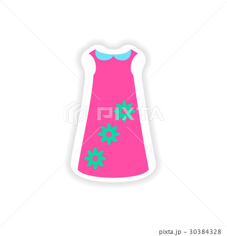 stylish paper sticker on white background dress stylish paper sticker on white background dress 30384328