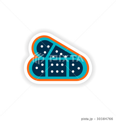 paper sticker on white background medical patch 30384766