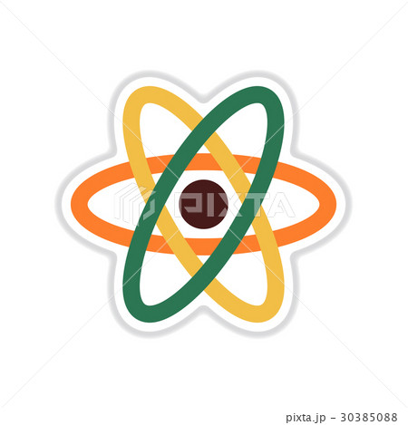 paper sticker on white background atom のイラスト素材 [30385088] - PIXTA
