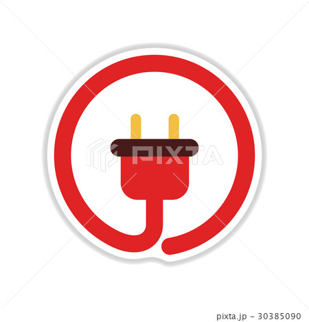 paper sticker on white background power socket paper sticker on white background power socket 30385090