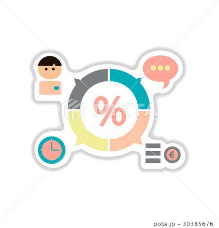paper sticker on white background business chart paper sticker on white background business chart 30385676