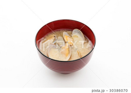 あさりの味噌汁　白バック 30386070