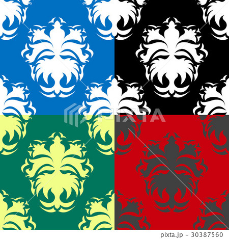 Baroque style wallpaper seamless pattern set Baroque style wallpaper seamless pattern set 30387560