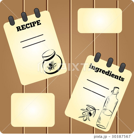 Cute wooden background with pages for recipes 30387567