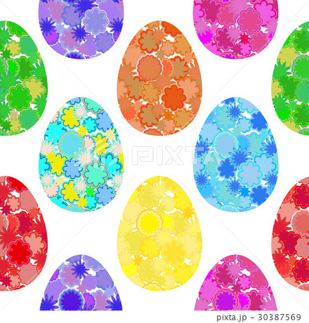 Seamless pattern with bright colorful easter eggs 30387569
