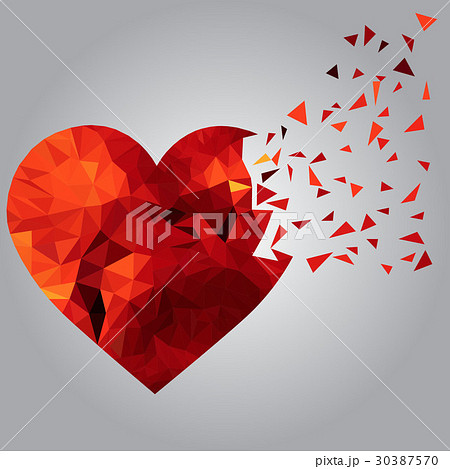 Stylized image of broken polygonal heart 30387570