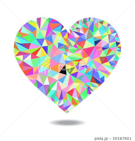 Abstract multicolored polygonal heart.  30387601