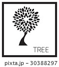 Black stylized tree logo on white background 30388297