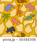 Seamless cartoon  pattern with african animals. 30388306