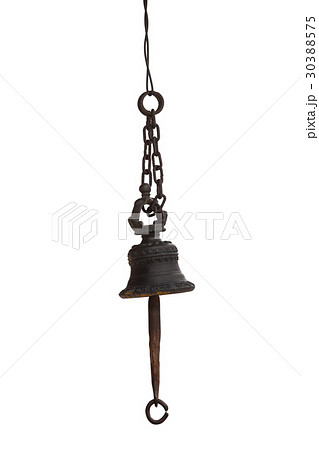 Nepalese Bronze temple bell on white background Nepalese Bronze temple bell on white background 30388575